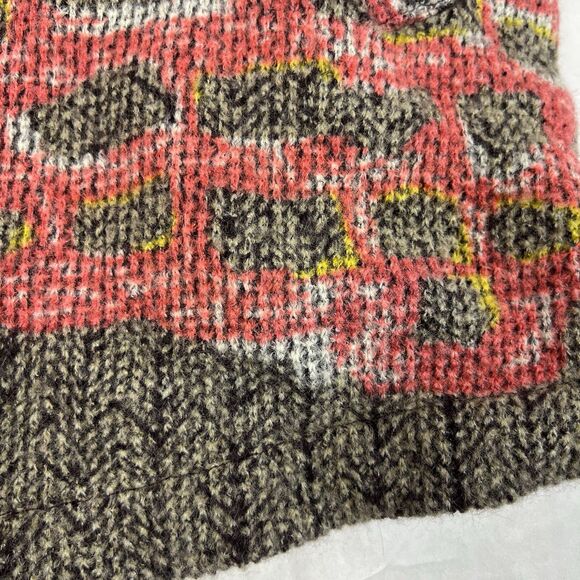 Damee Multicolor Abstract Animal Print Button 3/4 Sleeve Sweater XL Boho Hippie - Picture 9 of 13